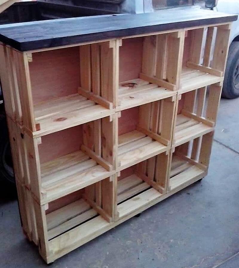 pallet wardrobe shelving