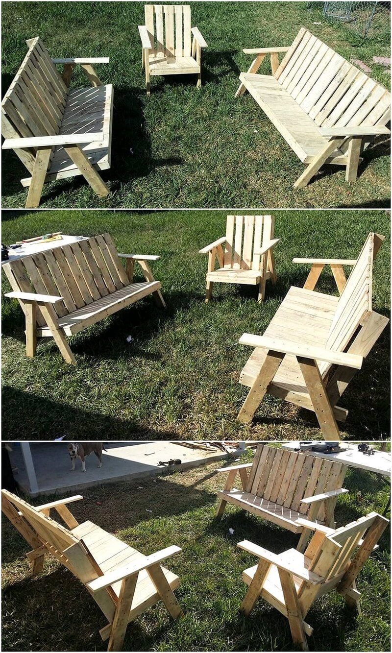pallets wooden garden furniture