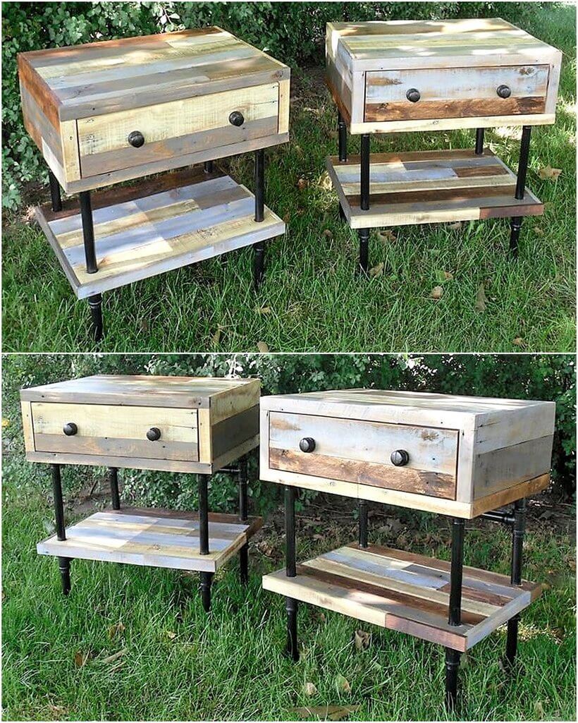 reclaimed wood pallet night stands