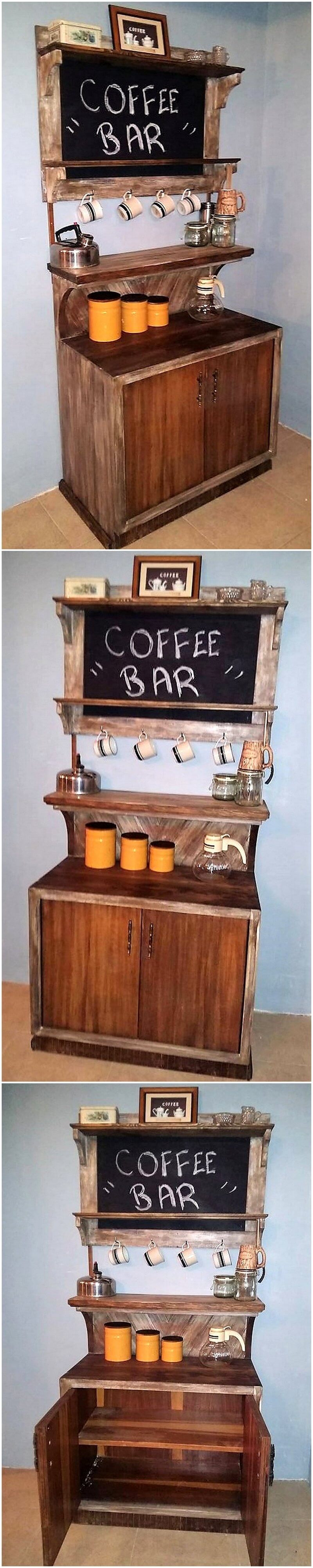 recycled pallets Coffee Bar