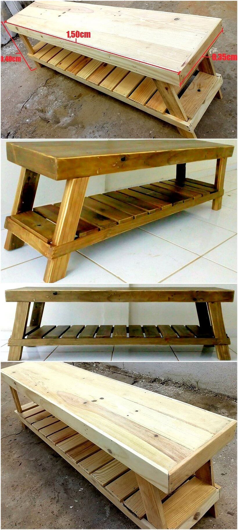 reused pallet made bench