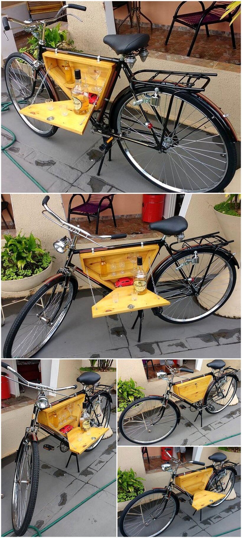 wood pallet bike closet