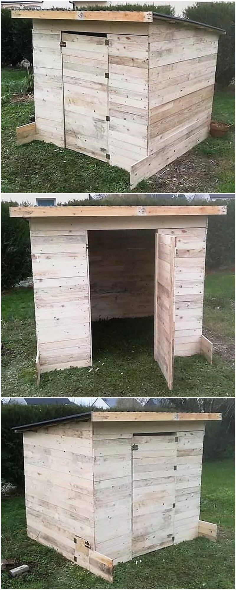wood pallet garden cabin
