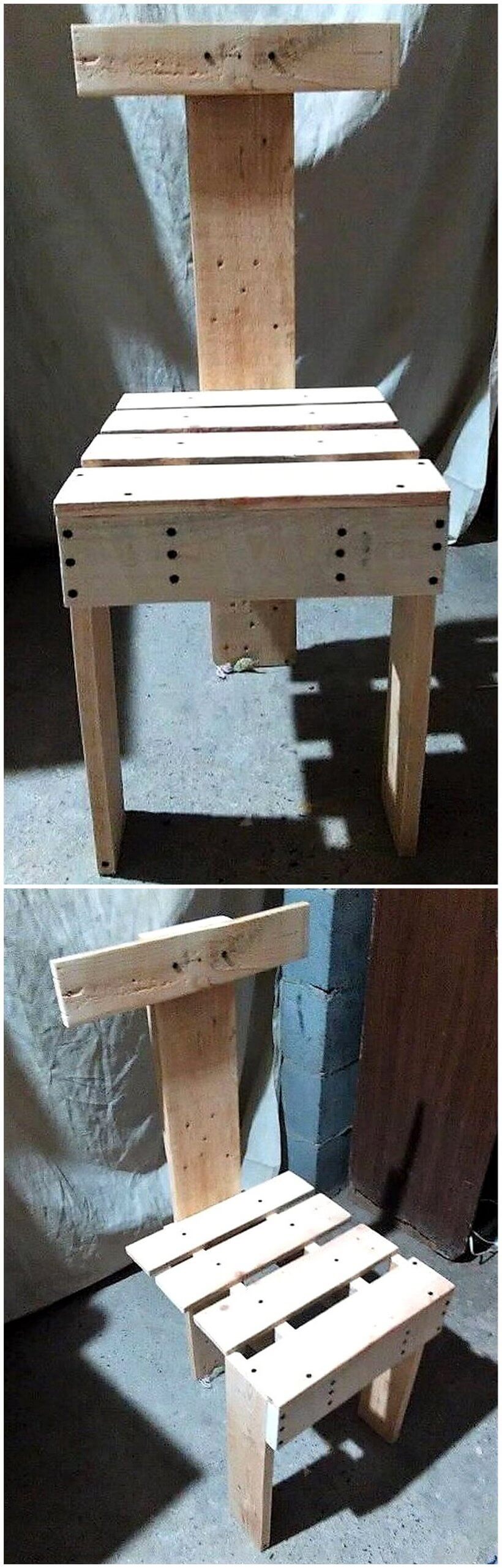 chair made with wood pallets