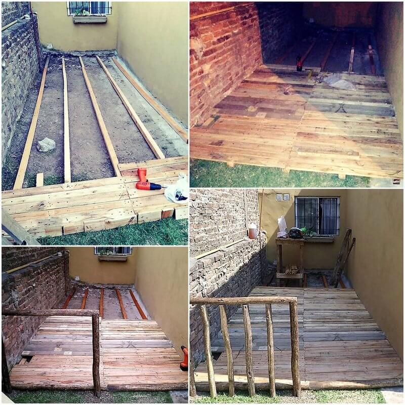 diy wood pallet garden terrace