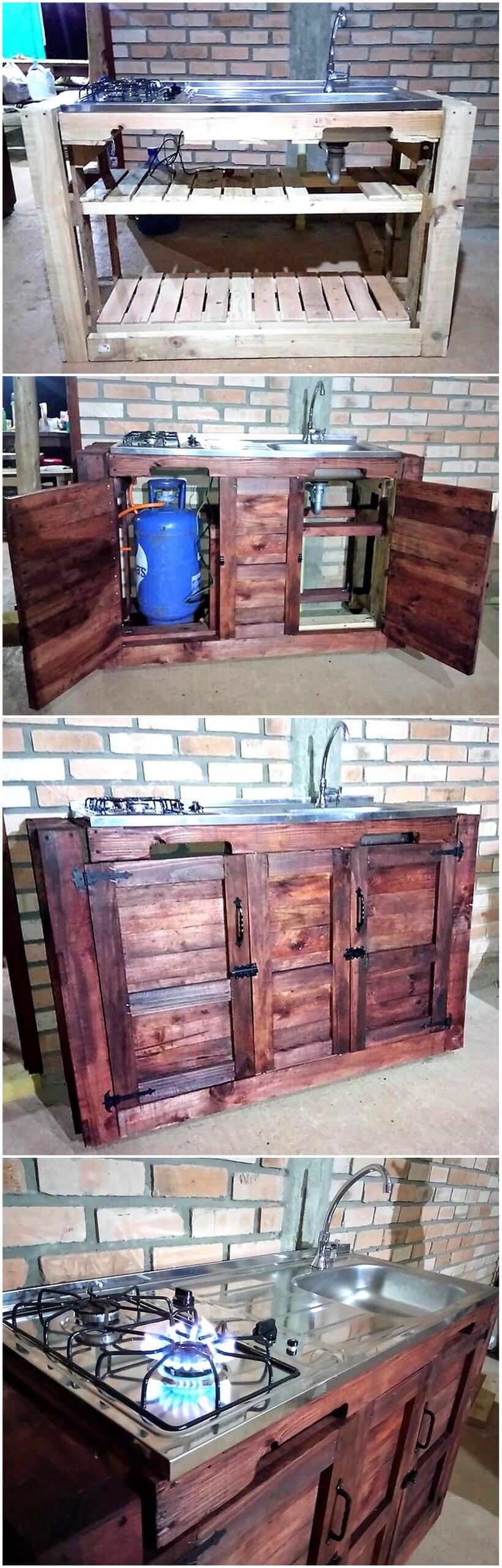 diy wooden pallet kitchen idea