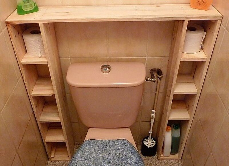 pallet bathroom storage idea