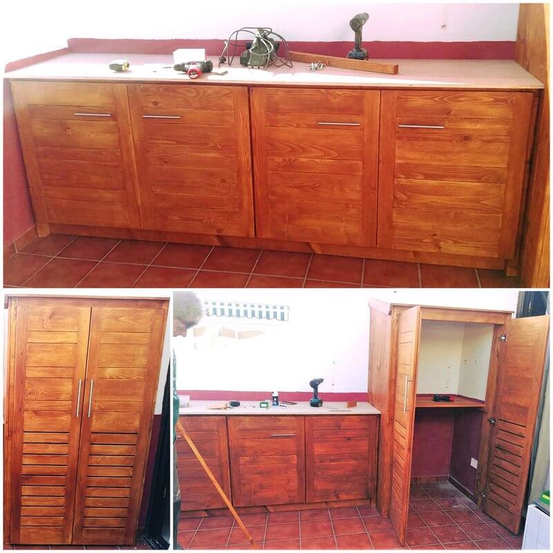 pallets wooden dressing room