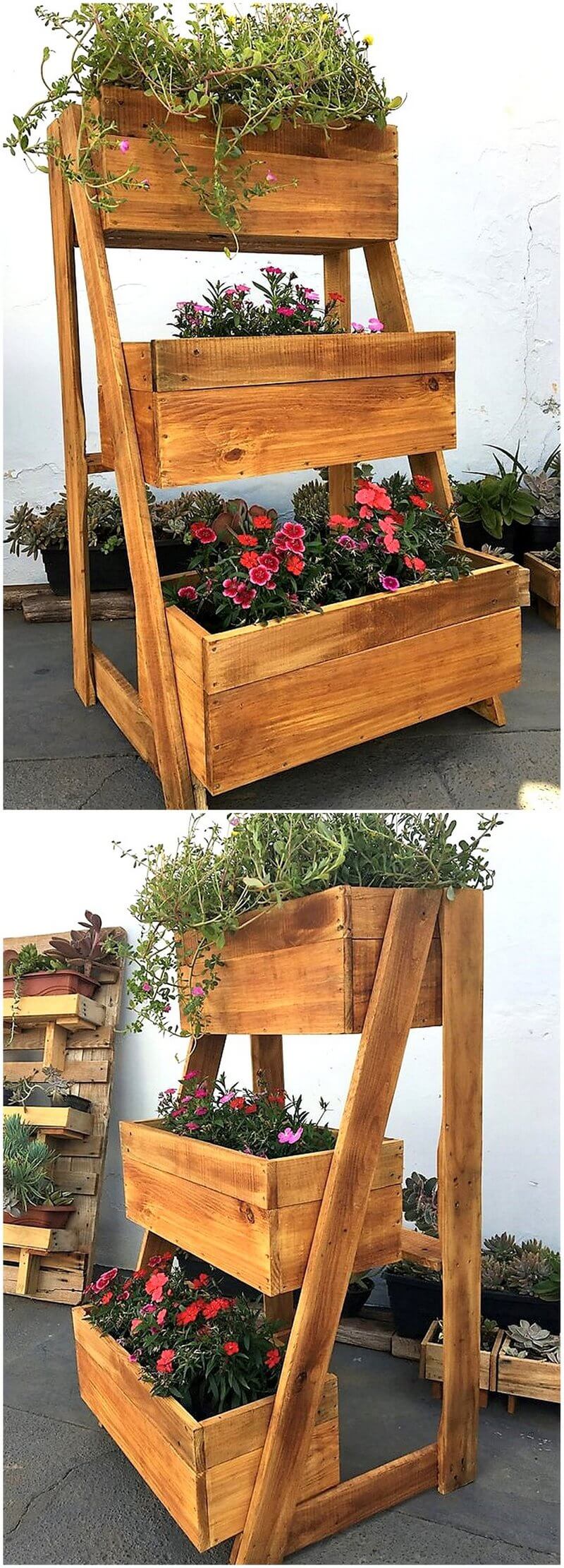 recycled pallet wooden planter