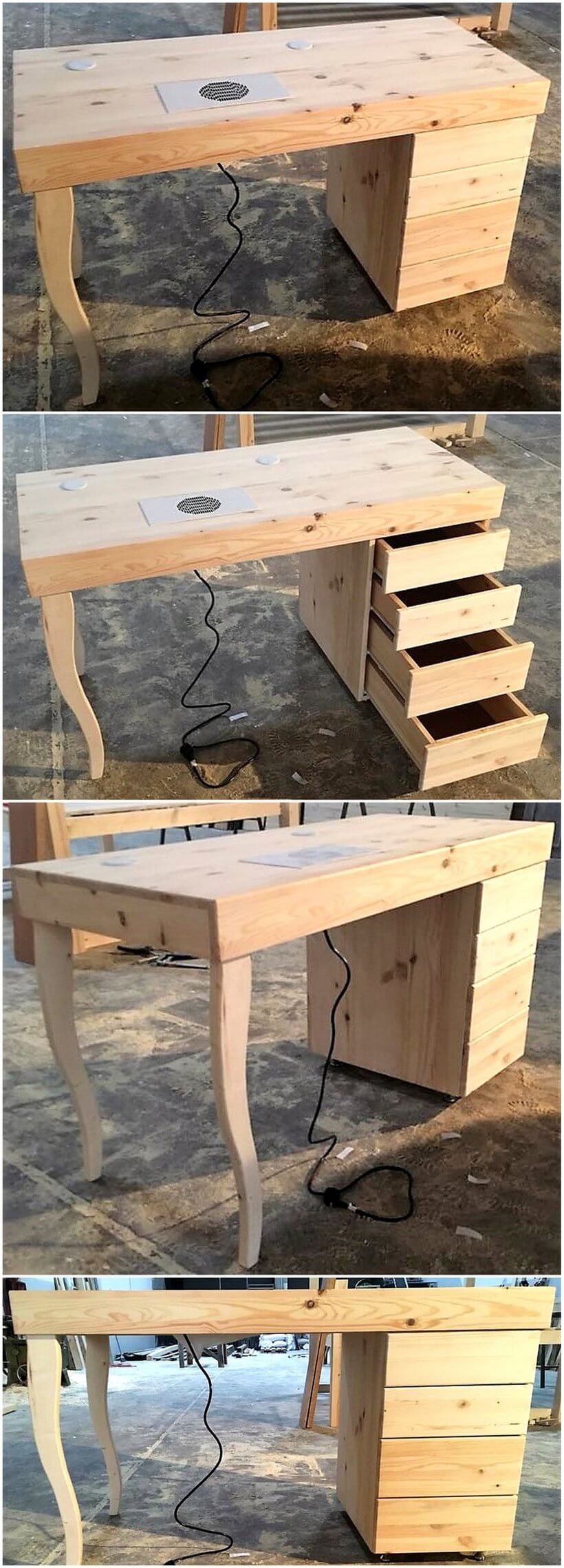 recycled pallets wooden work table