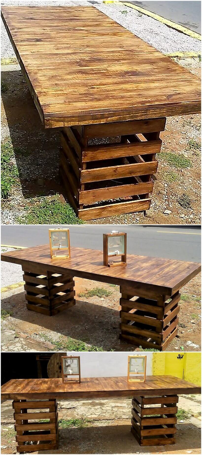 recycled wood pallets dining table