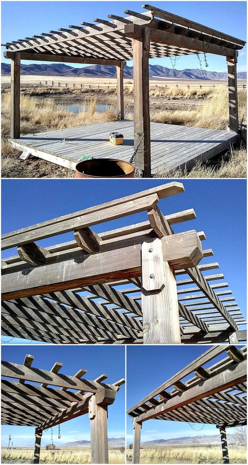 repurposed pallets pergola