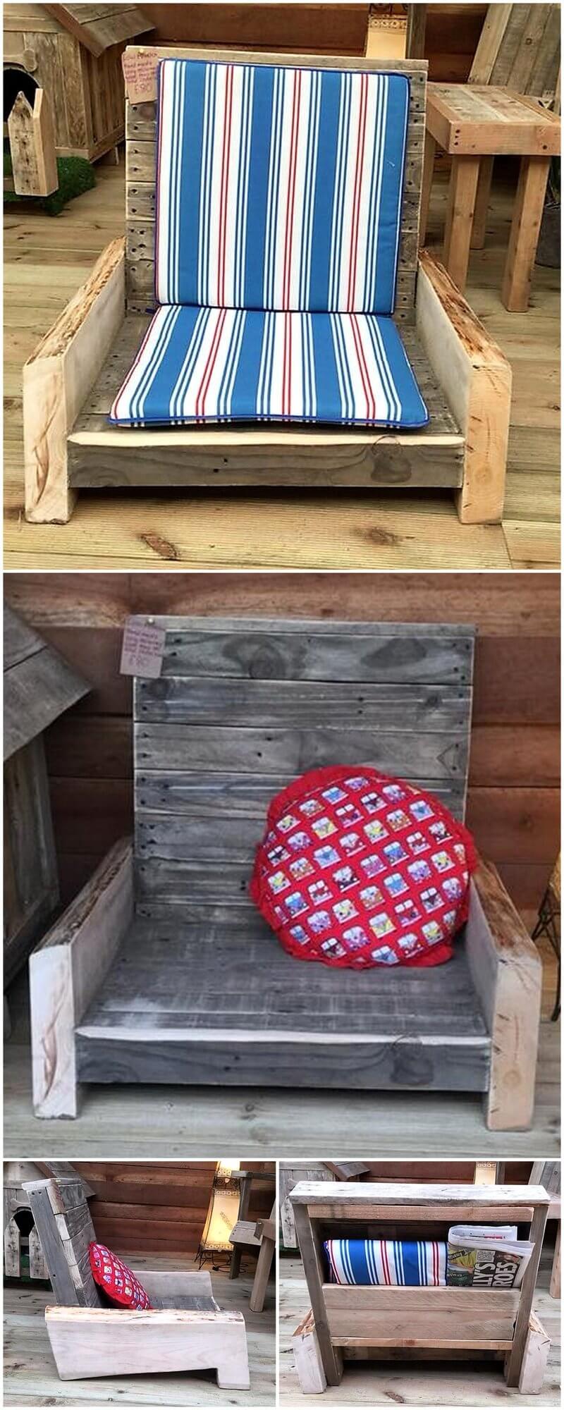repurposed wood pallet chair