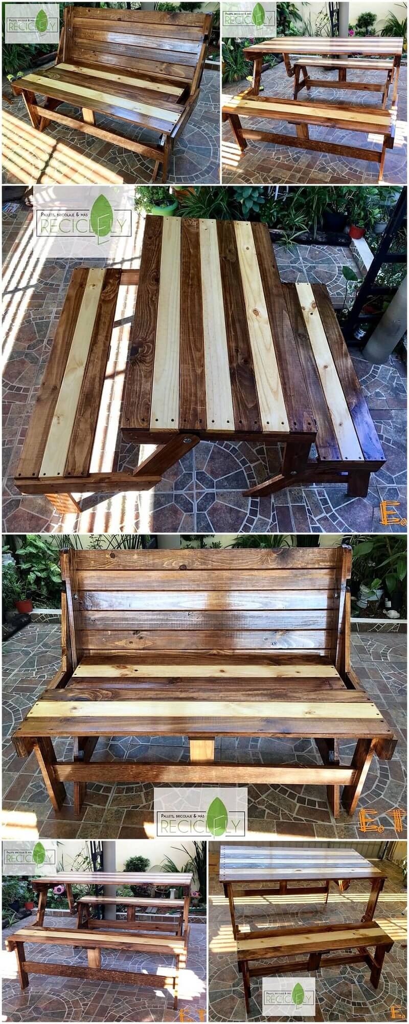 reused wood pallet bench
