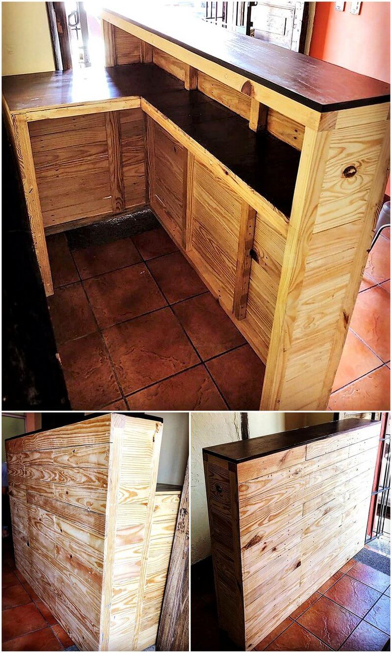 wood pallet counter desk
