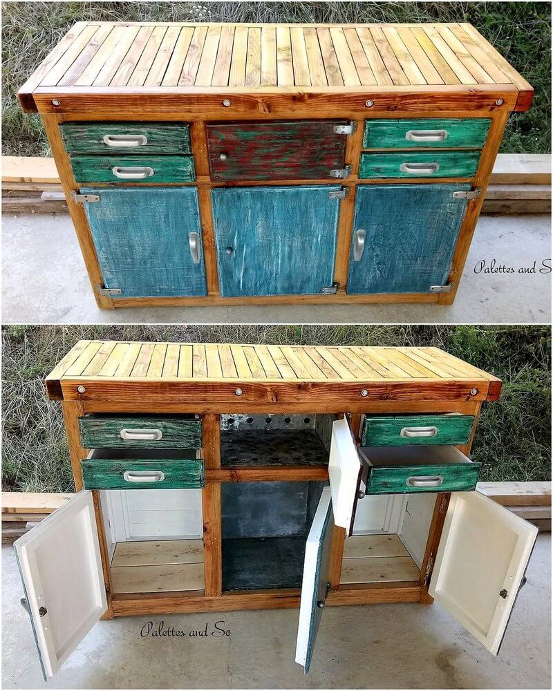 pallet rustic kitchen island