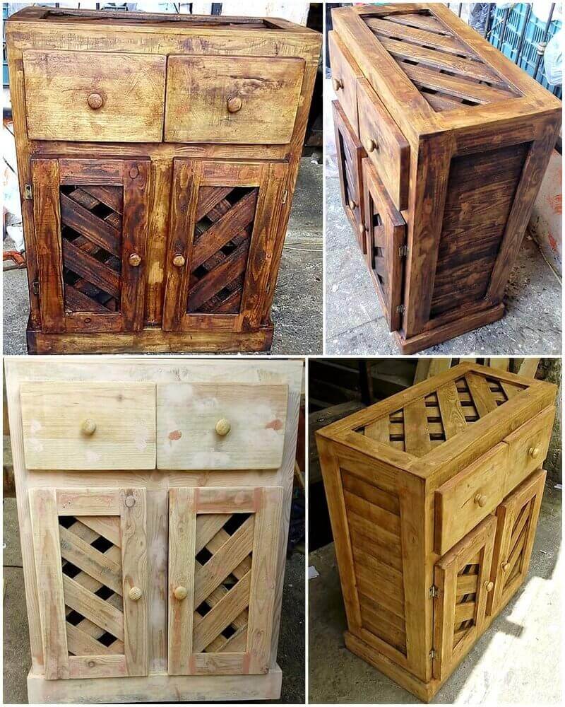 pallet rustic kitchen storage cabinet