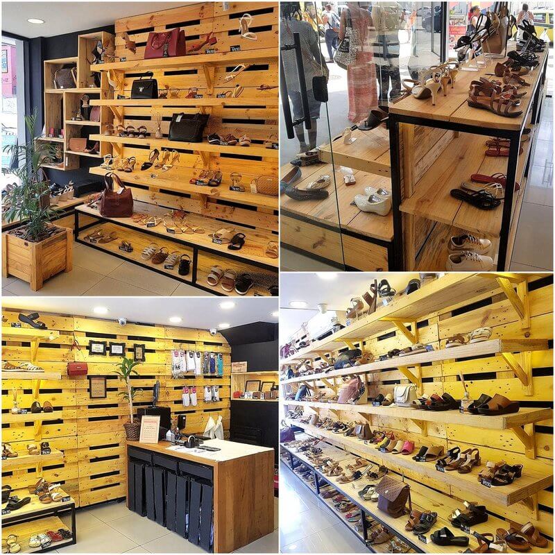 pallet shoe shop shelving