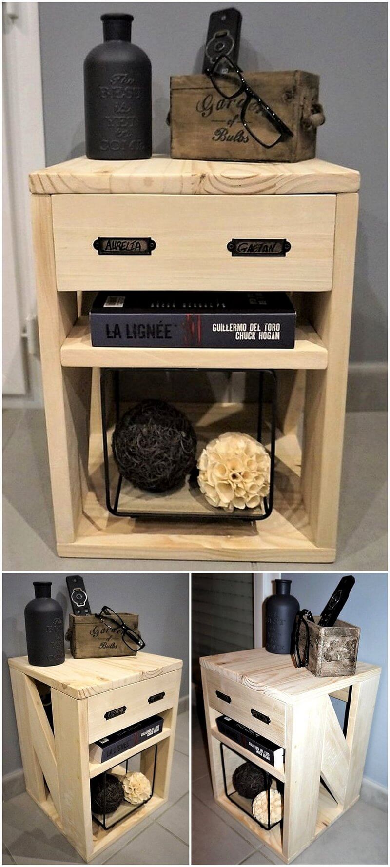pallet sofa side table plan