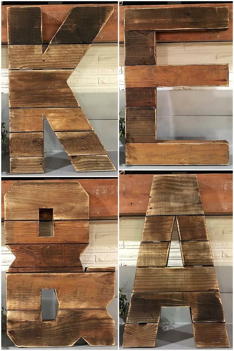 pallets wooden word art