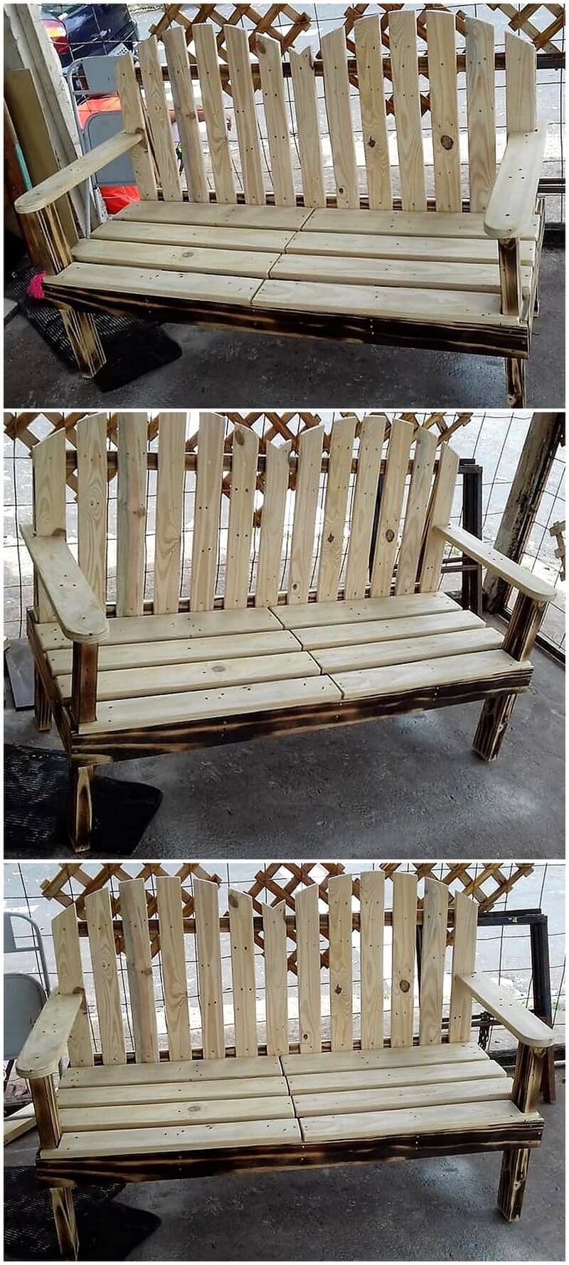 reclaimed wood pallet bench