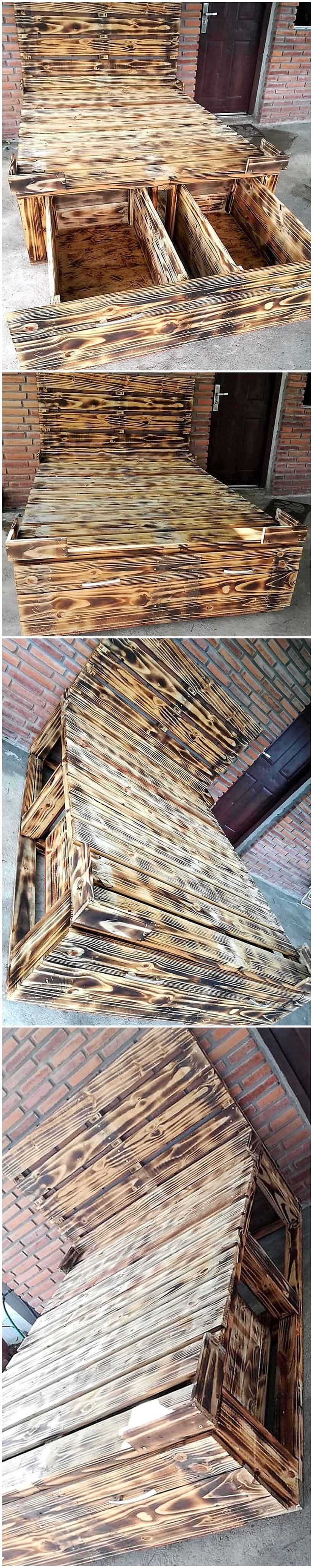 recycled pallets wooden bed