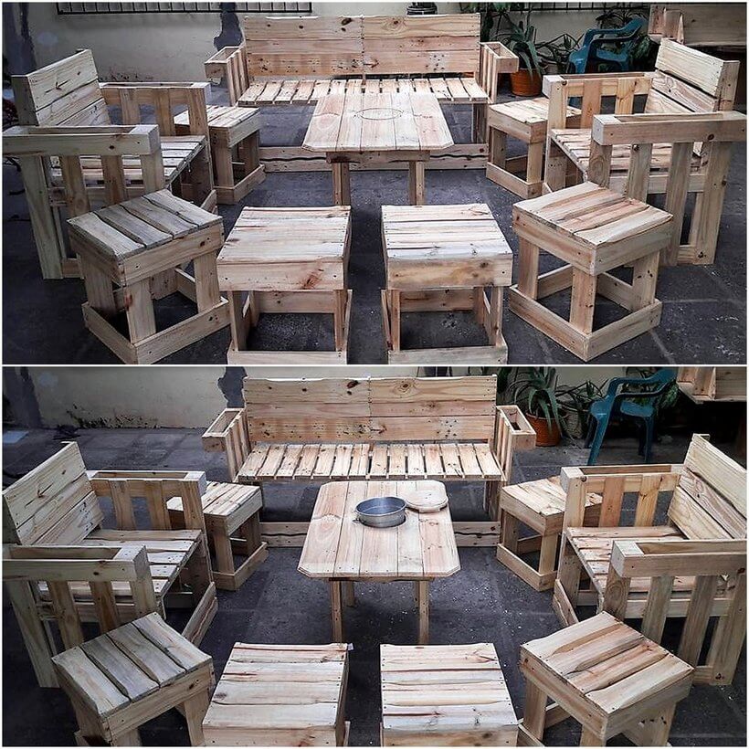 recycled wood pallet lounge plan