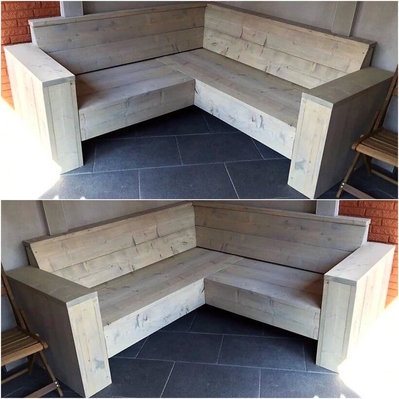 wood pallet corner sofa