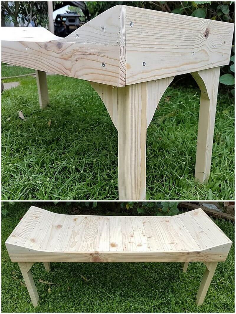wood pallet garden bench