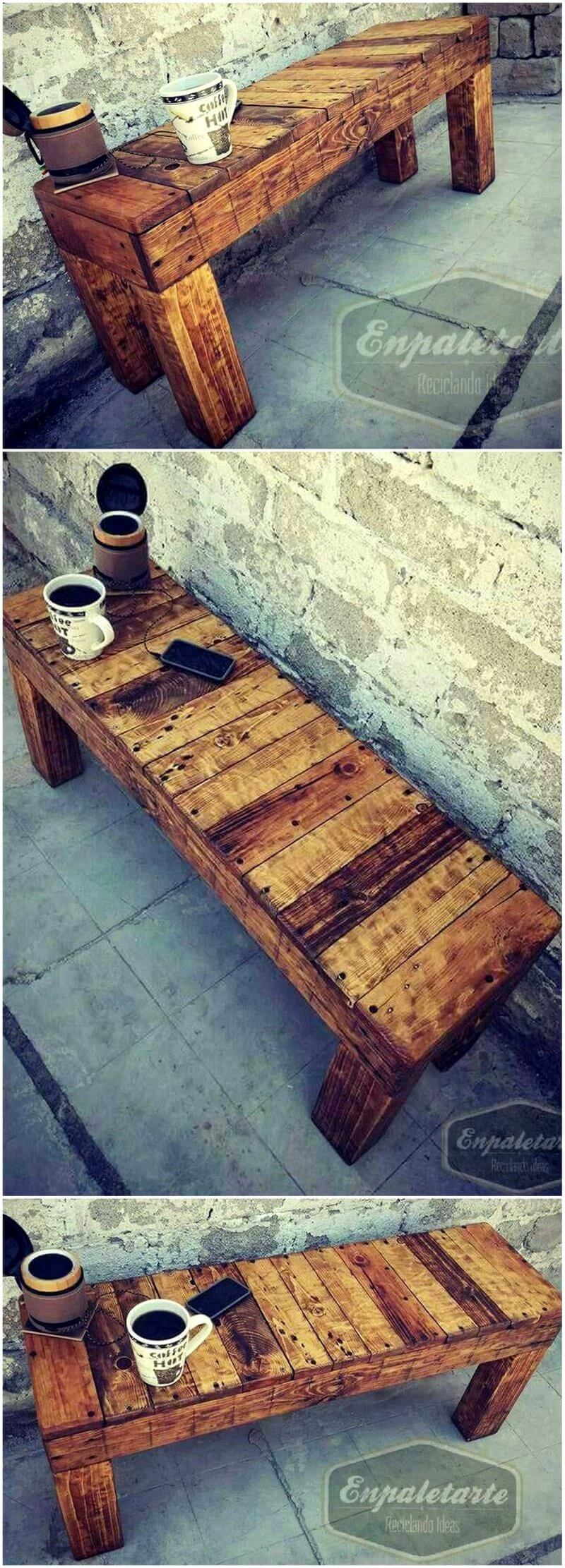 wood pallet rustic bench