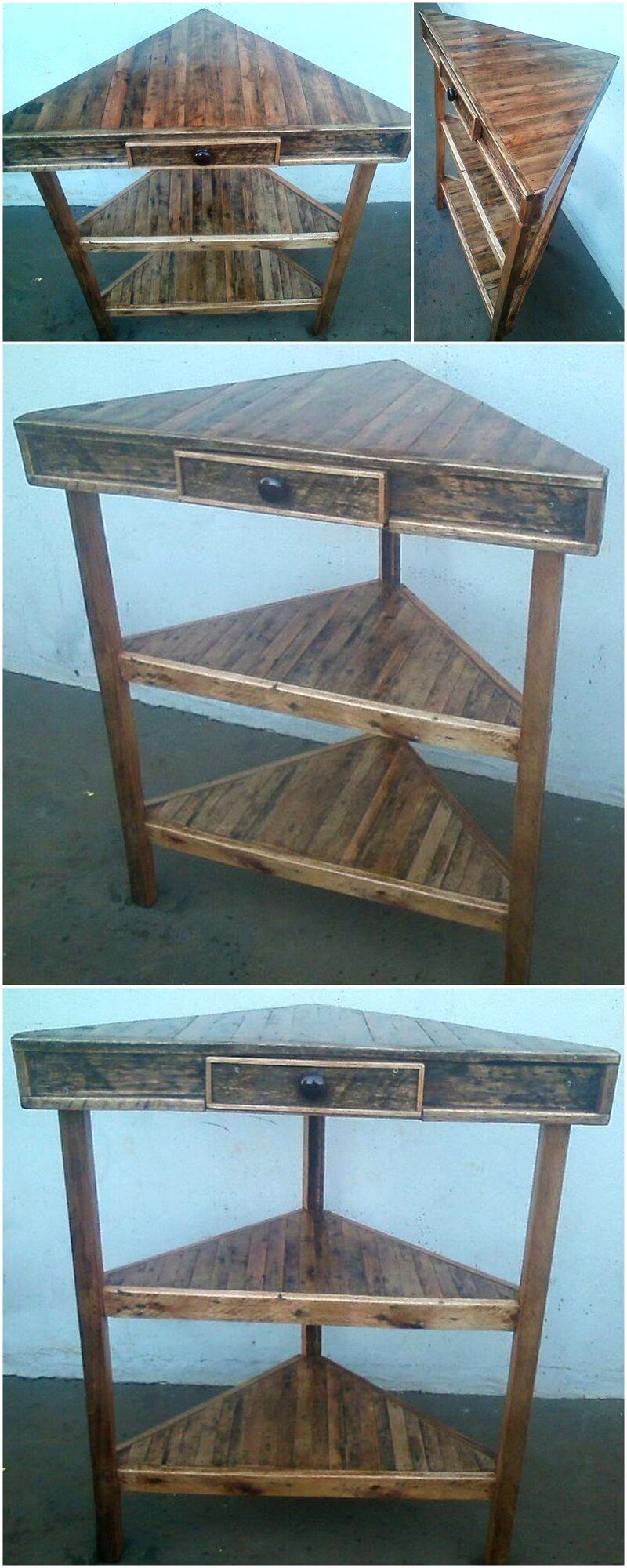 wooden pallet corner tv stand
