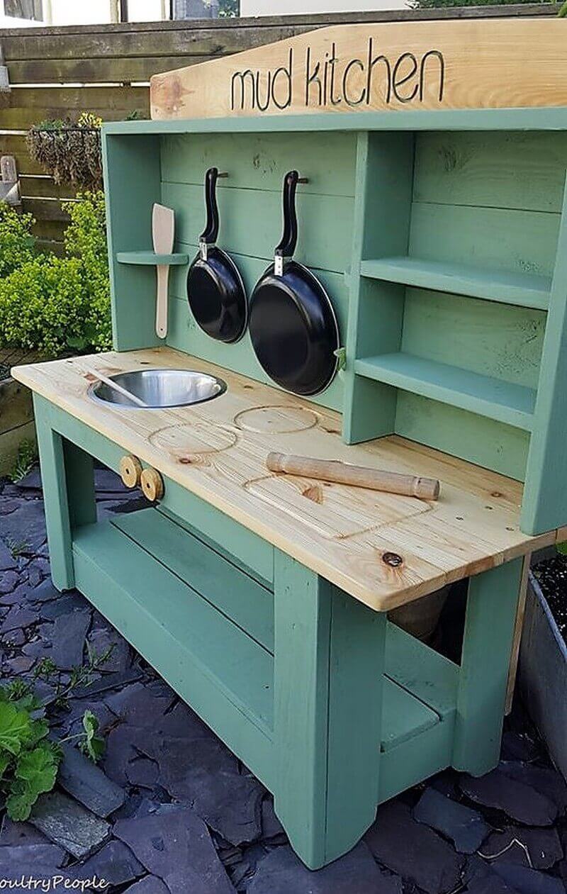 wooden pallets kids mud kitchen