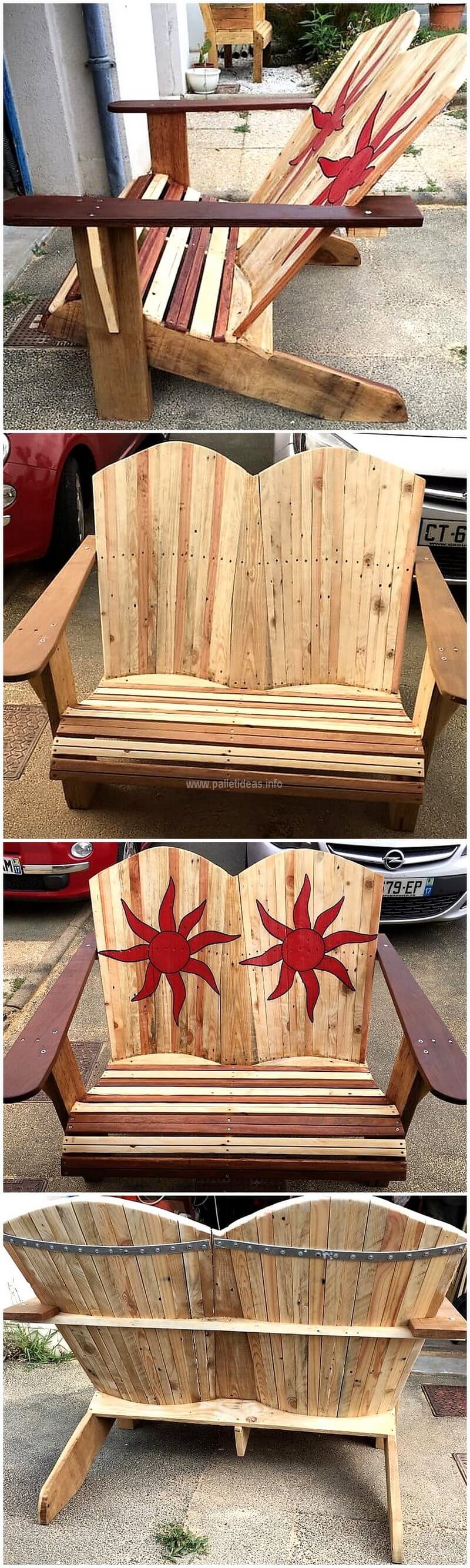 Pallet Adirondack Bench