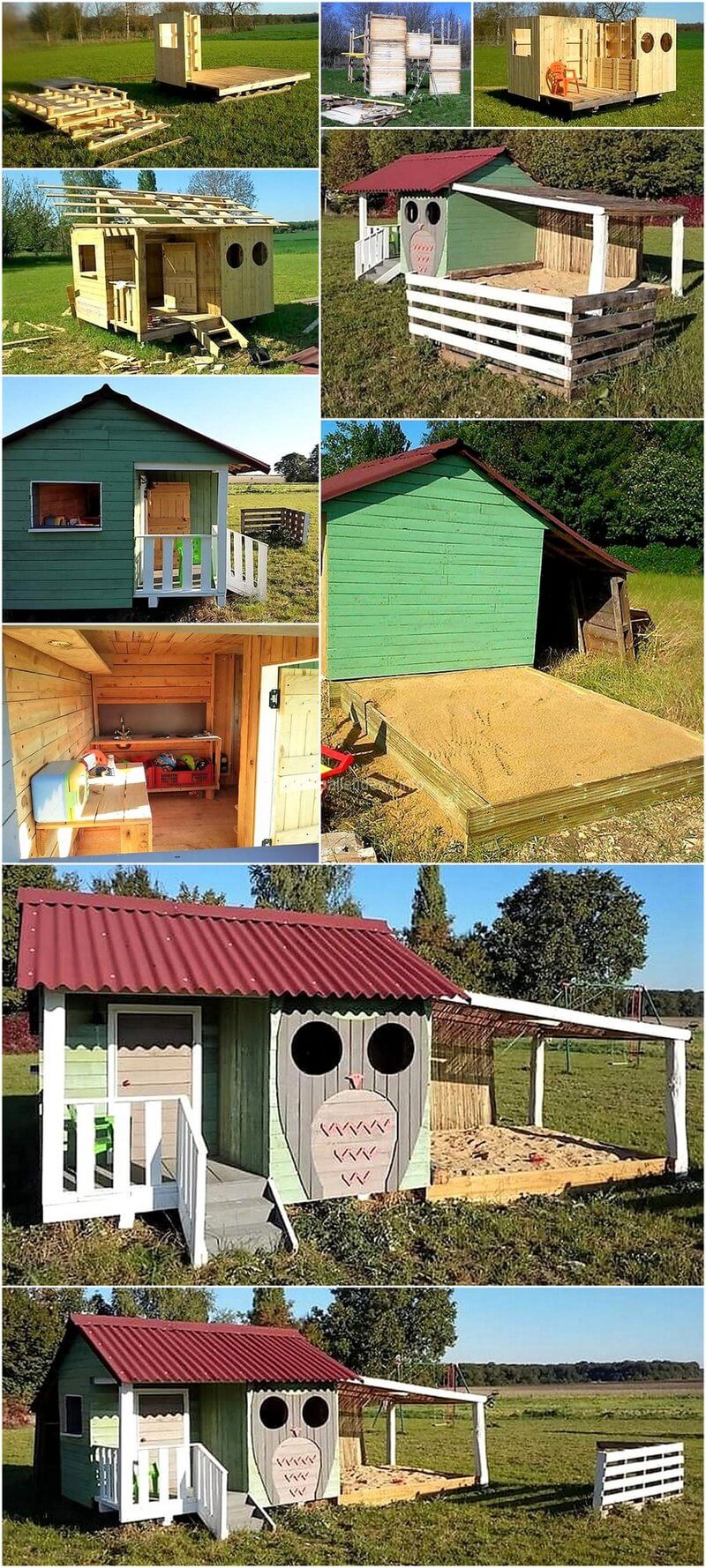 diy pallets kids playhouse plan
