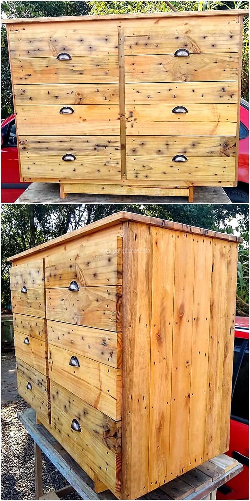 pallet chest of drawers