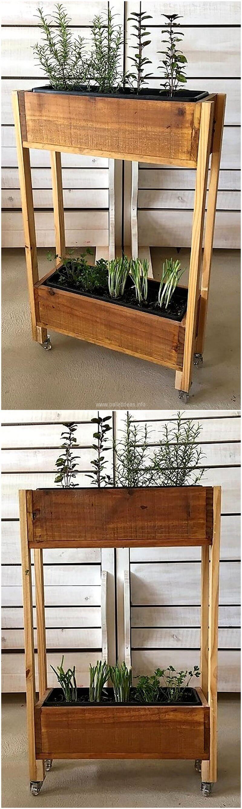 pallet planter on wheels