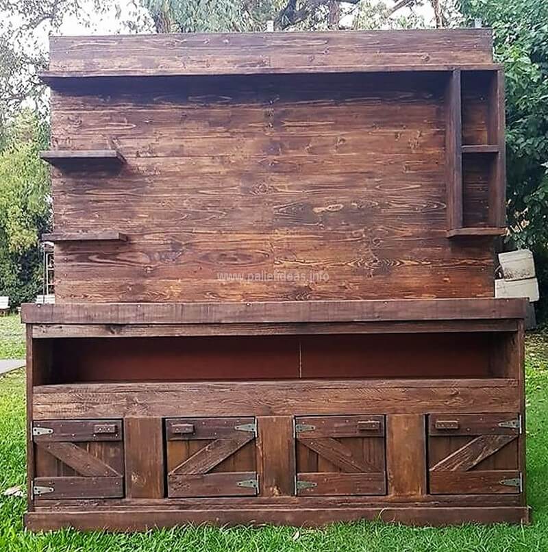 pallet rustic media cabinet