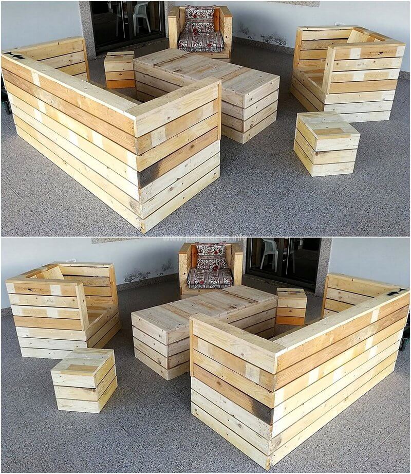 recycled wooden pallet furniture set