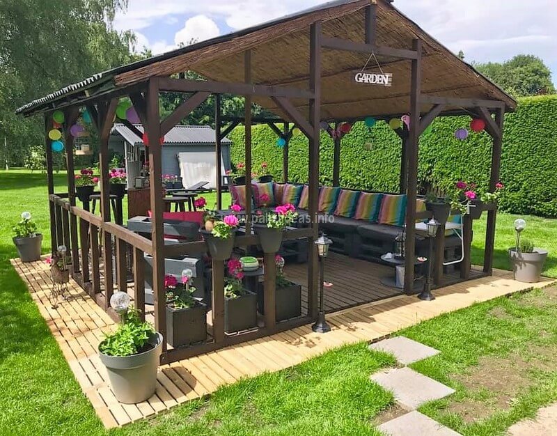 pallet garden gazebo deck
