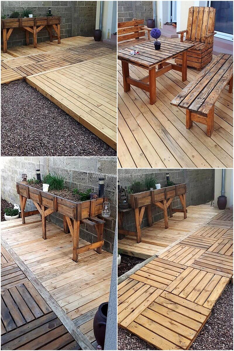 reused pallets garden terrace